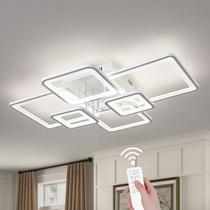 Luminária de Teto Shine LUEST LED Quadrada com 6 Anéis, Dimerizável Luminária de Teto Shine LUEST LED Quadrada com 6 Anéis, Dimerizável