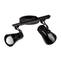 Luminária de Teto Spot de Sobrepor Trilho Direcionável Octa Design Moderno Quarto Sala 2 lâmpadas E27 Bivolt - SSI