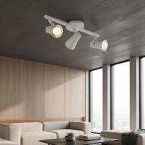 Luminária de Teto Spot Trilho Triplo 3 Lâmpadas Direcionável Para Quarto Sala Cozinha Praia Litoral E27 Octa Bivolt Luminária de Teto Spot Trilho Triplo 3 Lâmpadas Direcionável Para Quarto Sala Cozinha Praia Litoral E27 Octa Bivolt