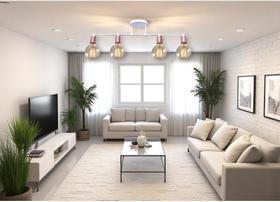 Luminária de Teto Trilho Spot 4 Lâmpadas Moderno Industrial Articulada Acabamento Dourado Estilo Moderno