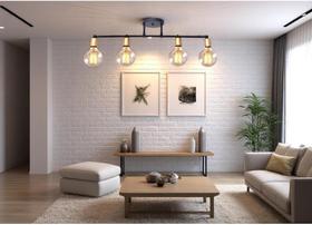 Luminária de Teto Trilho Spot 4 Lâmpadas Moderno Industrial Articulada Acabamento Dourado Estilo Moderno Luminária de Teto Trilho Spot 4 Lâmpadas Moderno Industrial Articulada Acabamento Dourado Estilo Moderno