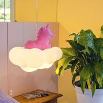 Luminária De Teto Unicórnio Na Nuvem + Lâmpada LED - Zona Criativa Luminária De Teto Unicórnio Na Nuvem + Lâmpada LED - Zona Criativa