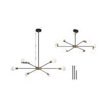 Luminária De Teto Vintage De Ferro Para Loja De Roupas, Bar, Restaurante, Sala De Estar, 6 Simples E