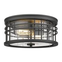 Luminária de teto zeyu Industrial Flush Mount 30 cm com vidro semeado