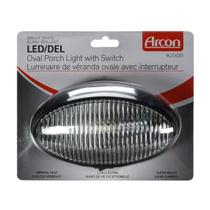 Luminária de varanda LED oval Arcon 20681 com interruptor, preta