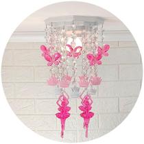 Luminária Decoração Infantil Quarto De Menina Bailarina Rosa