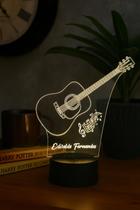 Luminária Decoração Violão com nome gravado e 16 cores