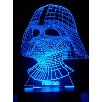 Luminária Decorativa Abajur Led Darth Vader Personalizada - Woodback