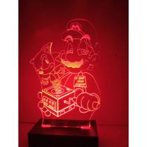 Luminária Decorativa Abajur Led Mario Personalizada c/ Nome