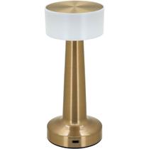 LUMINÁRIA DECORATIVA ABAJUR LED MESA USB METAL 21x9x9cm DOURADO