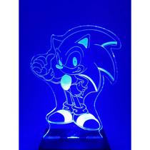 Luminária Decorativa Abajur Led Sonic Personalizada c/ Nome - Woodback