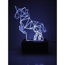 Luminária Decorativa Abajur Led Unicórnio 3D Personalizada