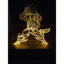 Luminária Decorativa Abajur Led Wolverine Personalizada Nome - Woodback
