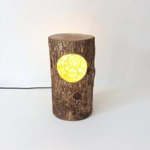 Luminaria Decorativa Abajur Madeira rustica 30 cm Alta Qualidade