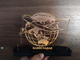 Luminária Decorativa com LED Avião Planeta Terra