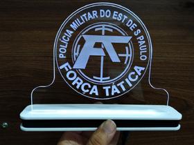 Luminária Decorativa com LED Força Tática Polícia Militar SP