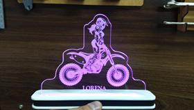 Luminária Decorativa com LED Motocross Feminino
