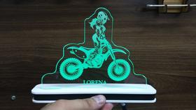 Luminária Decorativa com LED Motocross Feminino