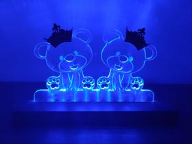 Luminária Decorativa com LED Ursinhos Gêmeos