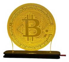 Luminária Decorativa Cripto Moeda Bitcoin Abajur 12cm