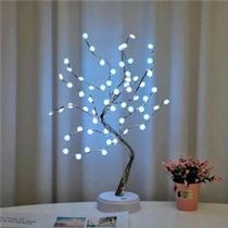 Luminária Decorativa De Mesa Árvore Alasca Abajur 60 Leds