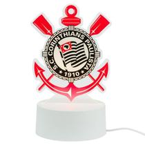 Luminária Decorativa Escudo Time Futebol Corinthians 18cm Presente para Torcedor Luminária Decorativa Escudo Time Futebol Corinthians 18cm Presente para Torcedor