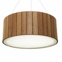 Luminária Decorativa Madeira Pendente Redondo Dunas 45Cm