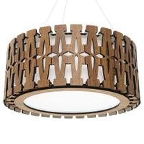 Luminária Decorativa Madeira Pendente Redondo Ubatuba 60cm