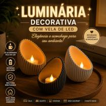 Luminária Decorativa Moderna com Vela de LED Inclusa Decoração Aconchegante Luminária Decorativa Moderna com Vela de LED Inclusa Decoração Aconchegante