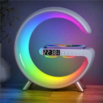 Luminária Decorativa RGB Led Colorido com carregador de Celular Indução - Branco
