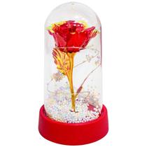 Luminária decorativa Rosa Eterna com cúpula de vidro e fio de fada 8,5x14