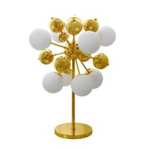 Luminaria Design Moléculas Metal Dourado 8 Lâmpadas