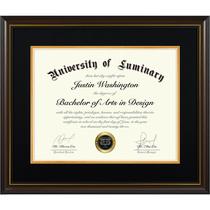 Luminária Diploma Frame 15x18 cm Madeira para tapete preto de 11x14 cm