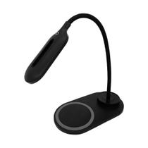 Luminária Dream USB Oex L100 com Carregador Wireless Preto - OEX OFFICE - Zem