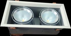 Luminaria Dupla Embutir Com Dissipador De Calor Completo 28X13X17Cm 30W 3000K Para Loja de Shop Bivolt Seed