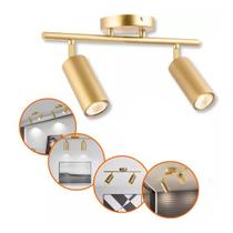 Luminária Dupla Led Spot Teto Gu10 Gold Dourada Iluminação