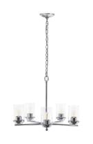 Luminária Elegant Designs PT1019-CHR 52 cm 5 luzes cromadas