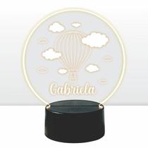 Luminaria em acrilico de led infantil personalizada com nome tema balao 7 cores decorativa mesa ou escrivania Luminaria em acrilico de led infantil personalizada com nome tema balao 7 cores decorativa mesa ou escrivania