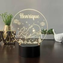 Luminaria em acrilico de led infantil personalizada com nome tema fundo do mar 7 cores decorativa mesa ou escrivania Luminaria em acrilico de led infantil personalizada com nome tema fundo do mar 7 cores decorativa mesa ou escrivania