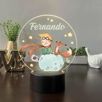 Luminaria em acrilico de led infantil personalizada com nome tema pequeno principe colorido Luminaria em acrilico de led infantil personalizada com nome tema pequeno principe colorido