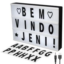 Luminária Embralumi Letreiro Led Light Box Led A4 + 96 Letras