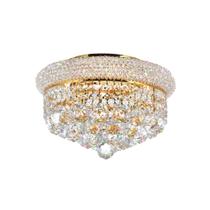 Luminária embutida dourada CWI Lighting Crystal de 14" para quartos, salas de estar, vestiários, corredores e saguões, 4 luzes com base de lâmpada E12 Luminária embutida dourada CWI Lighting Crystal de 14" para quartos, salas de estar, vestiários, corredores e saguões, 4 luzes com base de lâmpada E12
