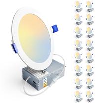 Luminária embutida LED Ensenior, pacote com 16, 15 cm, 12 W e 110 V, regulável