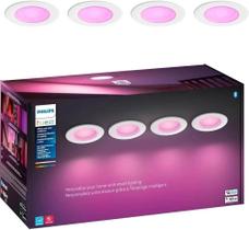 Luminária embutida LED inteligente Philips Hue branca/colorida 5/6 polegadas, pacote com 4
