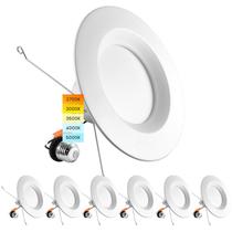 Luminária embutida LED LUXRITE 14W 5 CCT, regulável, úmida, pacote com 6