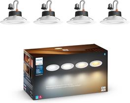Luminária embutida LED Philips Hue Smart embutida de 5/6 polegadas, pacote com 4
