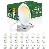 Luminária embutida LED regulável zouzai, pacote com 24 unidades, 6" e 5CCT Luminária embutida LED regulável zouzai, pacote com 24 unidades, 6" e 5CCT