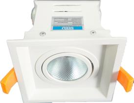 Luminaria Embutir Com Dissipador De Calor Completo 10X10X12Cm 8W 3000K Para Loja de Shop Bivolt Seed