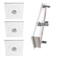 Luminária Embutir Triplo Square Modular 3xDicroica MR11 BF Luminária Embutir Triplo Square Modular 3xDicroica MR11 BF