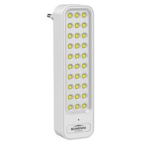 Luminaria Emergência 30 LEDs com Plug 1W 50/100lm 100-240V